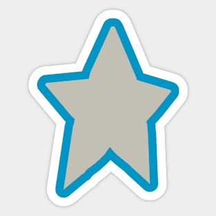 Lead Crystal Grey Star on Teal Sticker